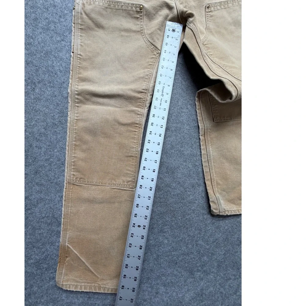 Carhartt B01 BRN Double Front Logger Dungaree Pants Brown UFCW Made in USA 38x34